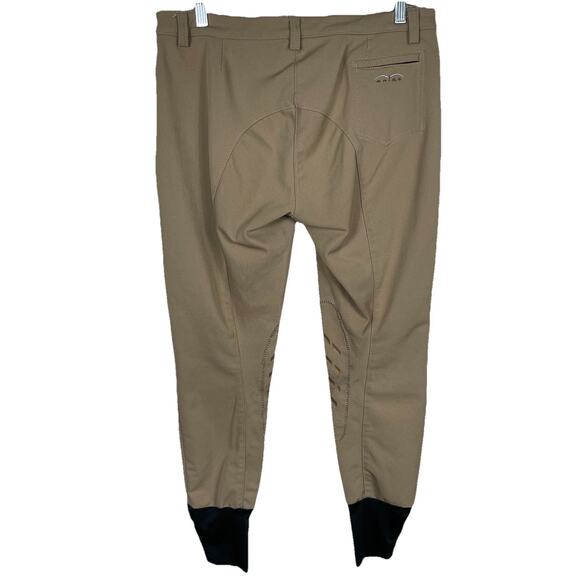 Animo Equestrian Breeches Ladies IT 46 US 14 Khaki Knee Patch Grip Riding Pants - Picture 2 of 10